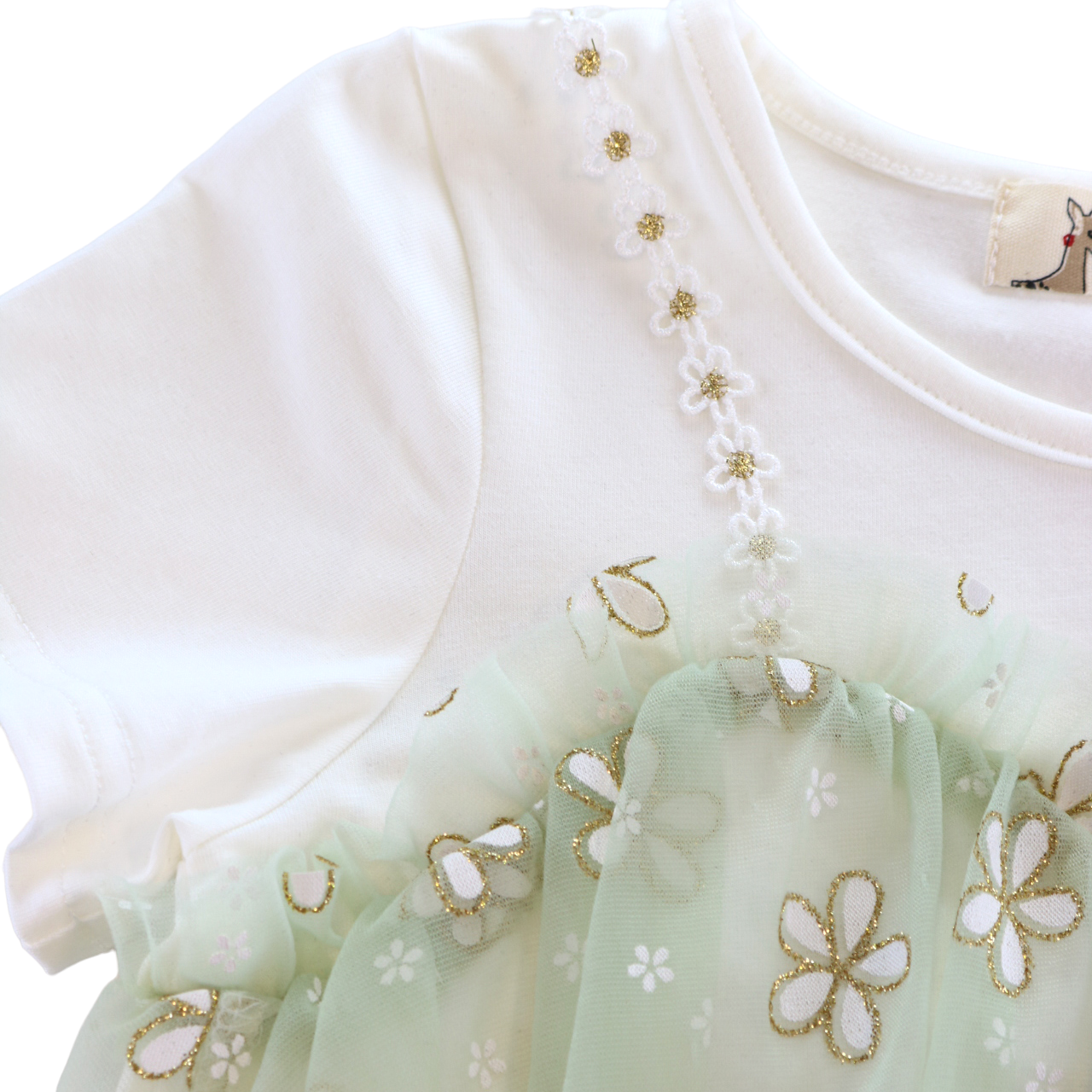 S15 13068 2-In-1 Glitter Floral Mesh Top (2 Colors)