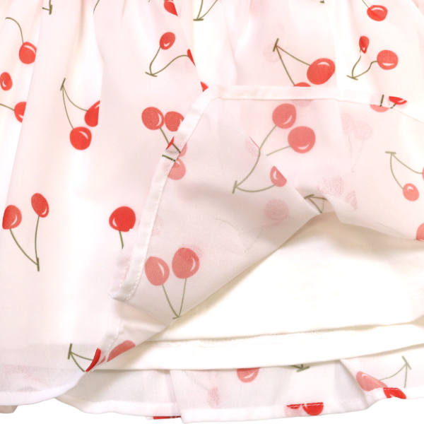 S70 20125 Cold Shoulder Cherry Ruffled Top