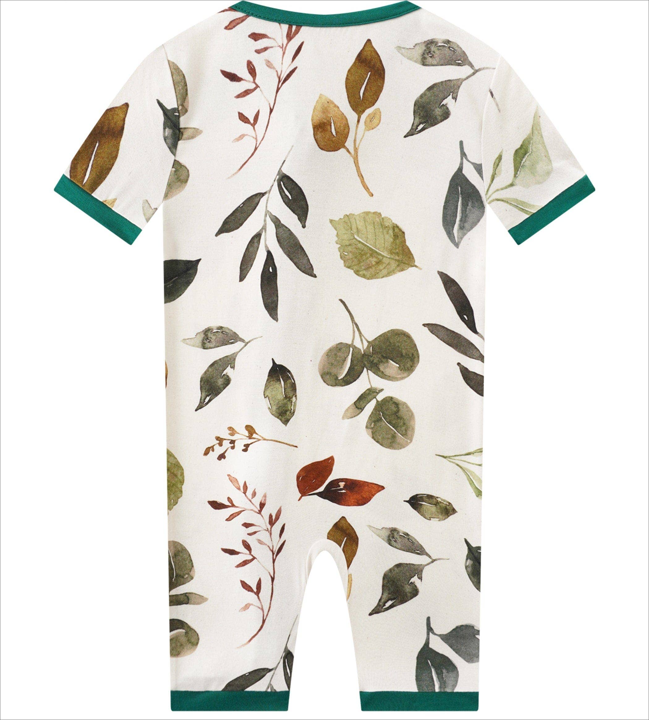 Posh TOT Falling Leaves Bamboo Shorty Romper