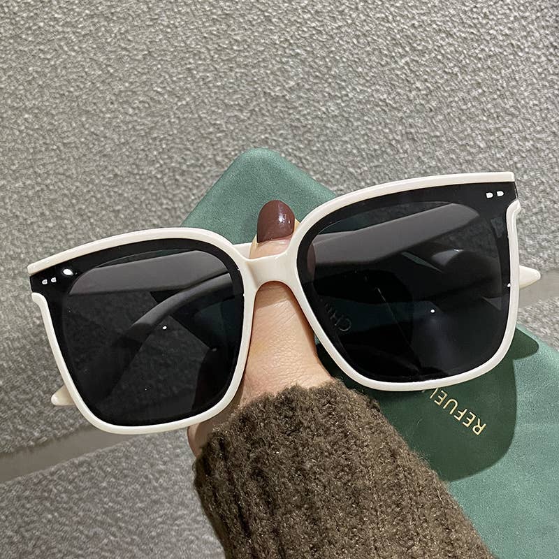 RETRO SUNSCREEN BIG FRAME THIN SUNGLASSES_CWASG052