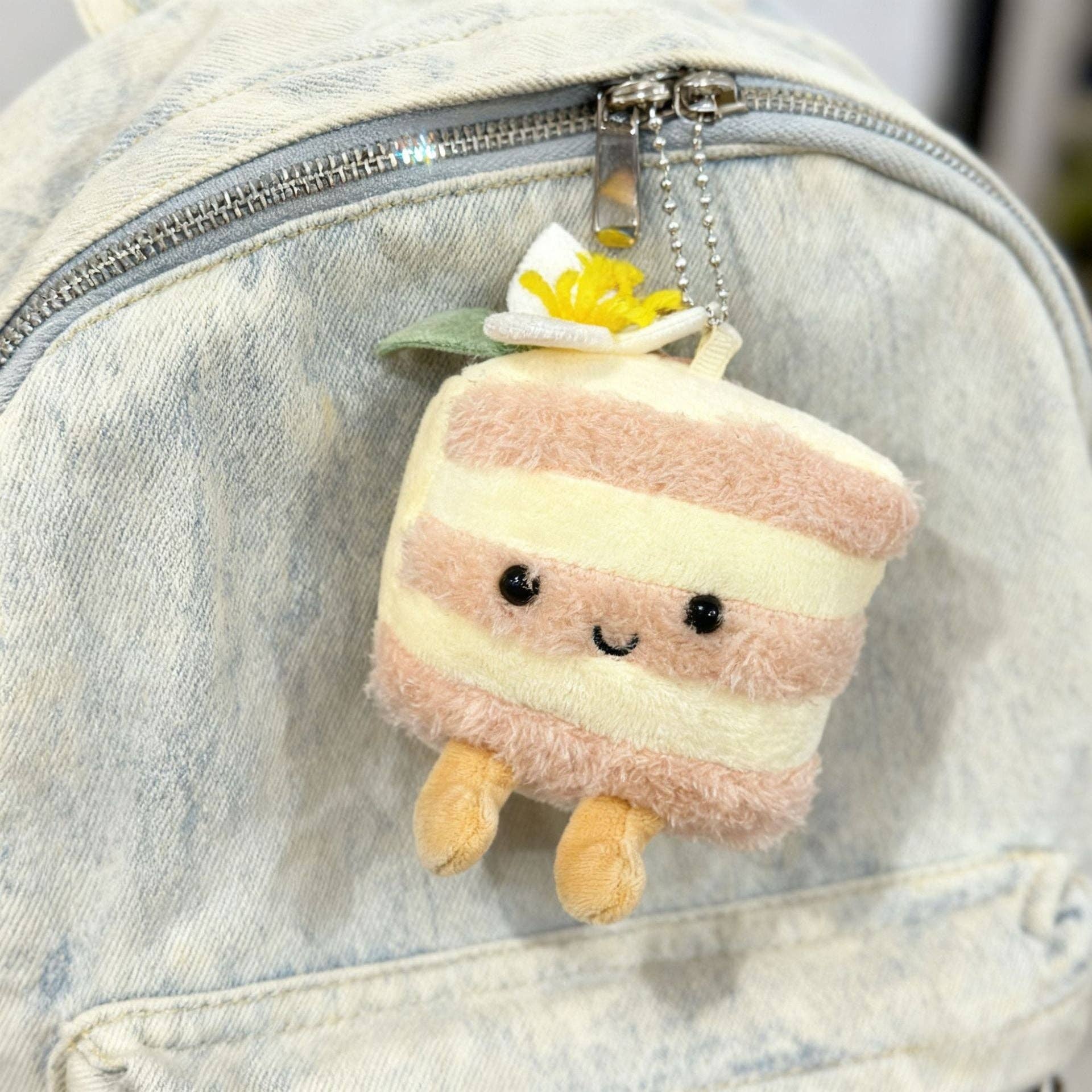 Jellycat Style Cute Food Plush Keychain Fruit Cake Charm