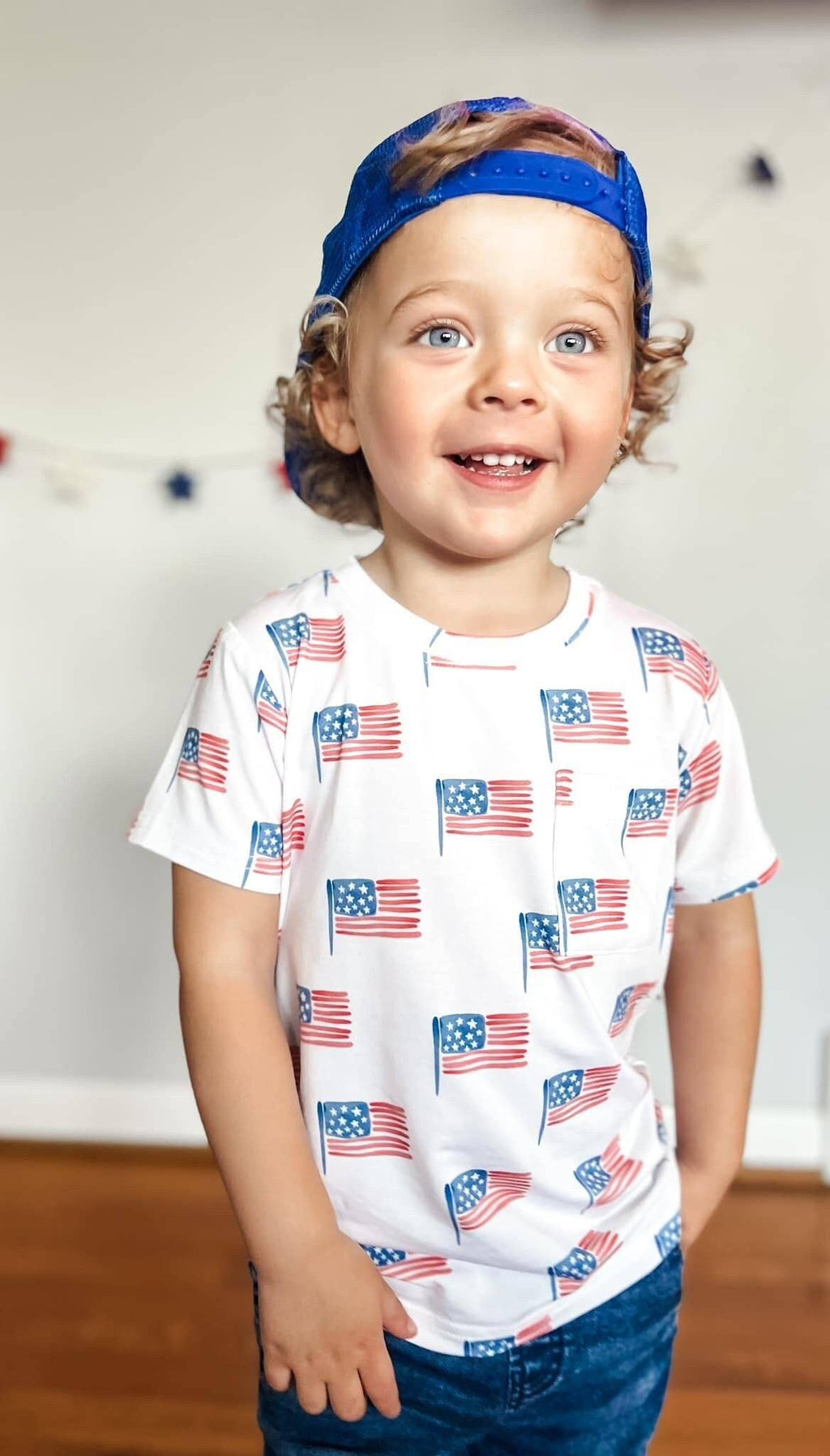 Flag Bamboo Pocket Tee & Shorts 4th of July Clothes Outfit