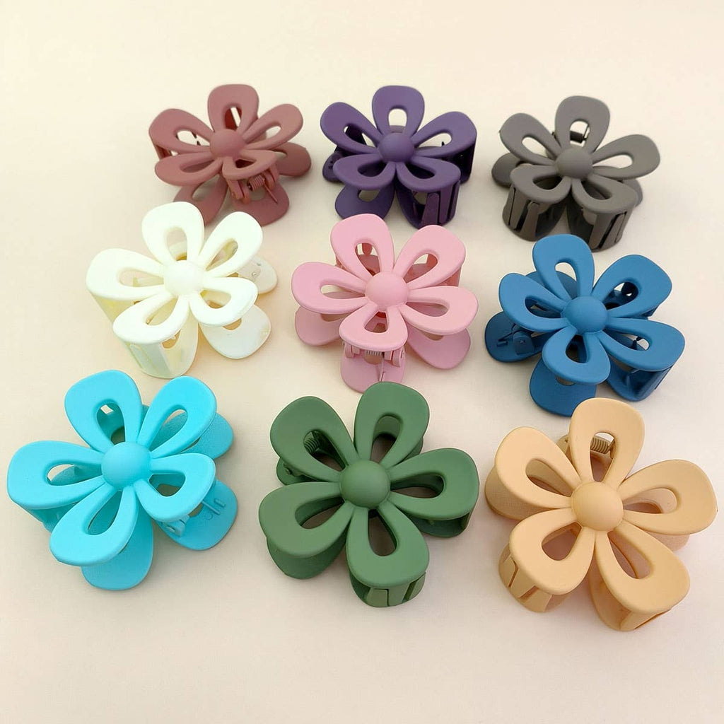 Matte Acrylic Flower Hair Claw Clip for Women_CWAHA07298