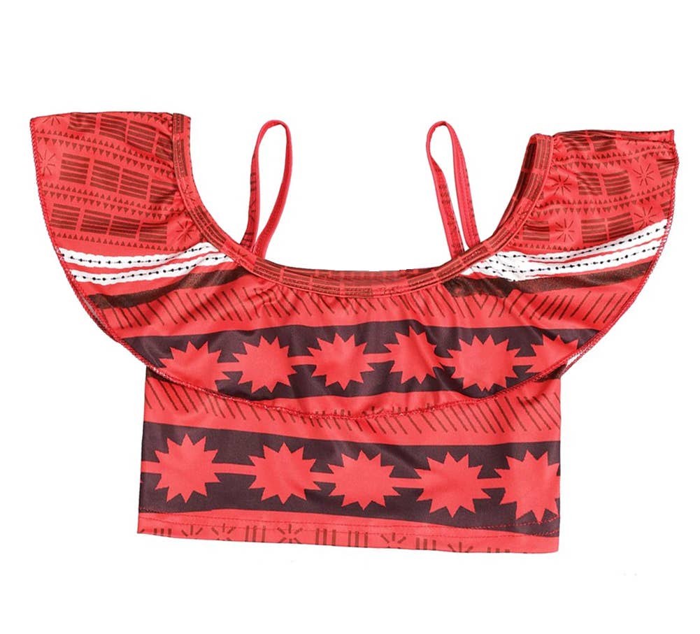 Tribal Flounce Tankini Swimsuit 2pcs Girl Swimwear Set
