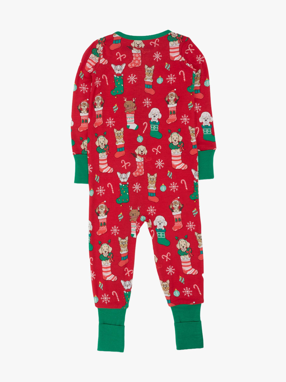 SoftSnooze™ Baby Bamboo Viscose Christmas Stocking Puppers Convertible One Piece Footie Pajama
