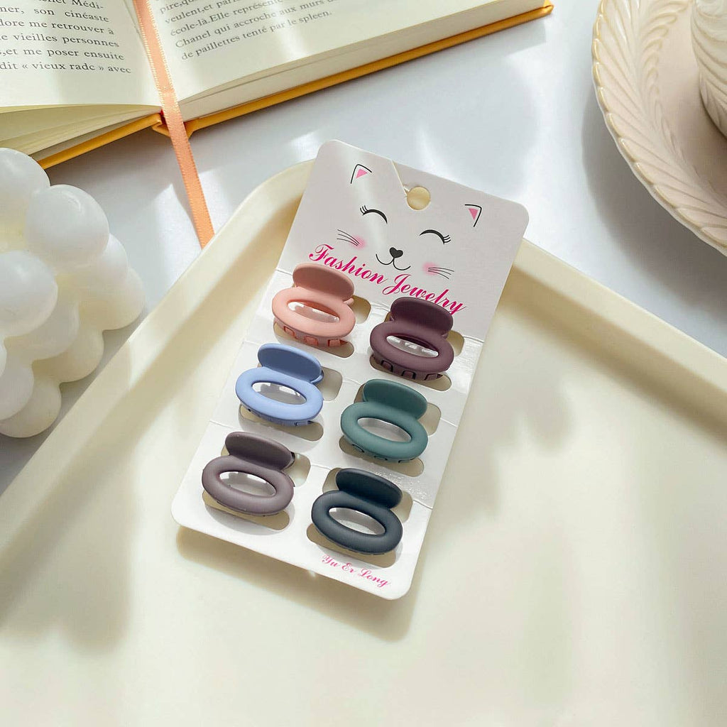 Set of 6 Small Claw Hair Clips, Simple & Chic_CWAHA0386