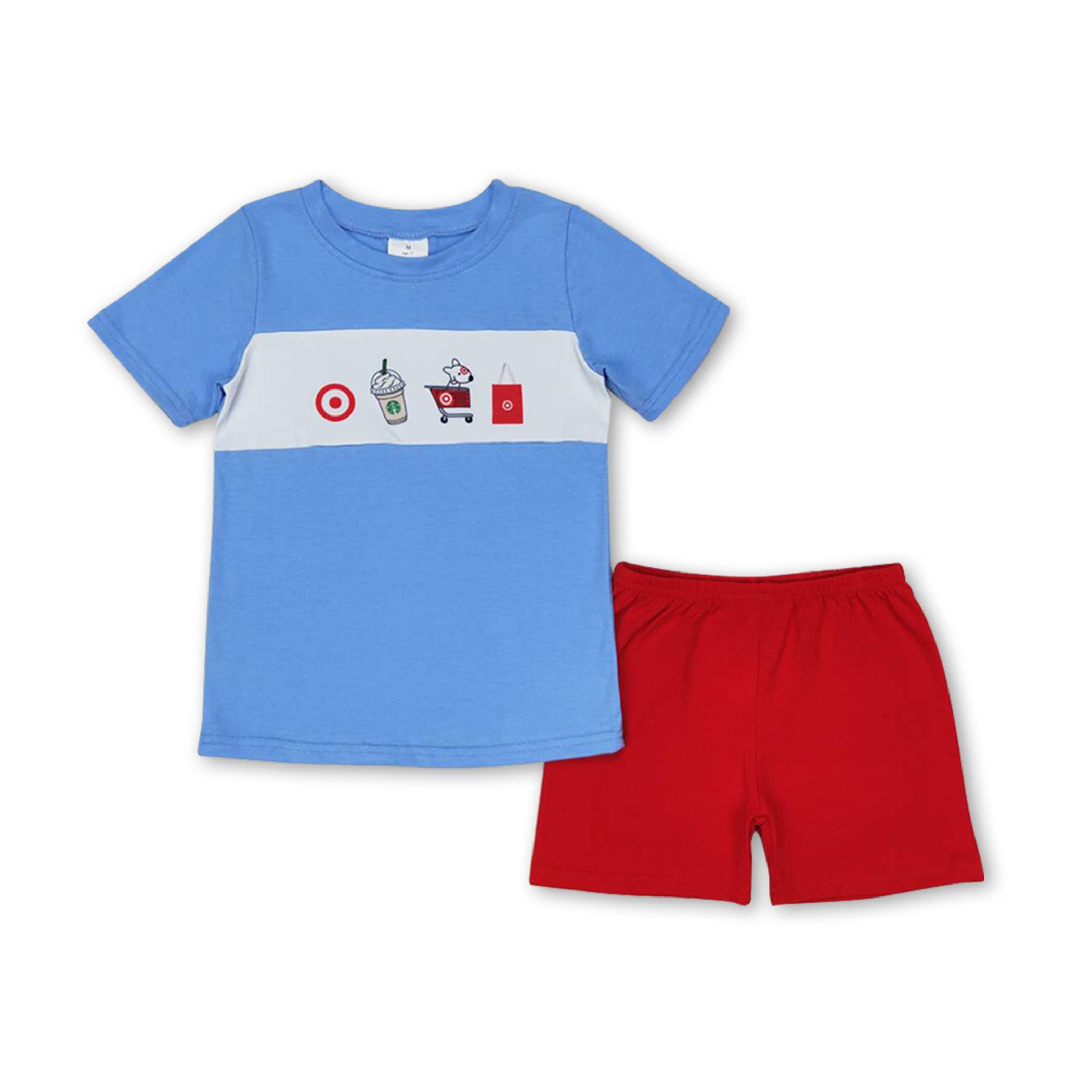 Straps drink cart tunic shorts girls summer clothes