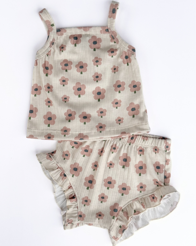 Luna Top & Bloomer Set - Blush Daisy