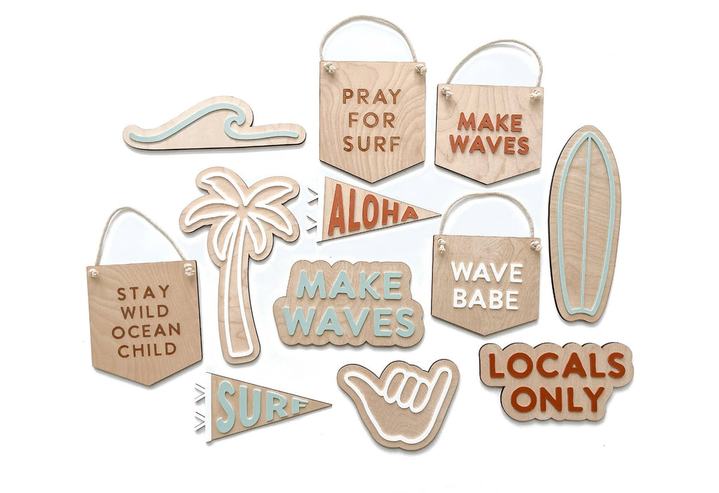 Shaka Sign, Kids Nursery Decor, Baby Wall Sign, Surfer Boho