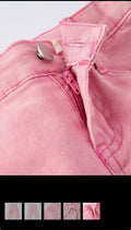 Pink denim with bows pants