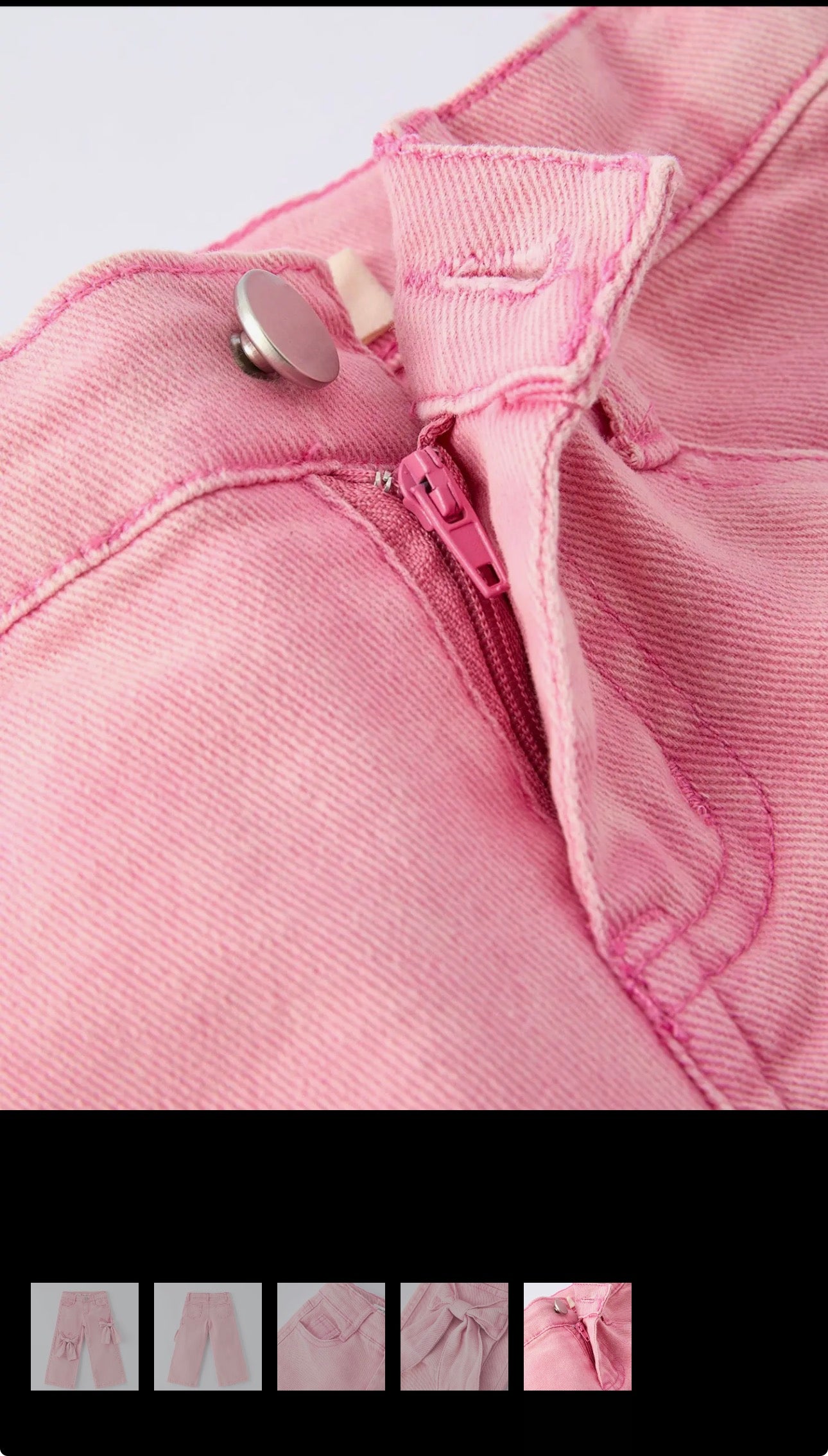 Pink denim with bows pants