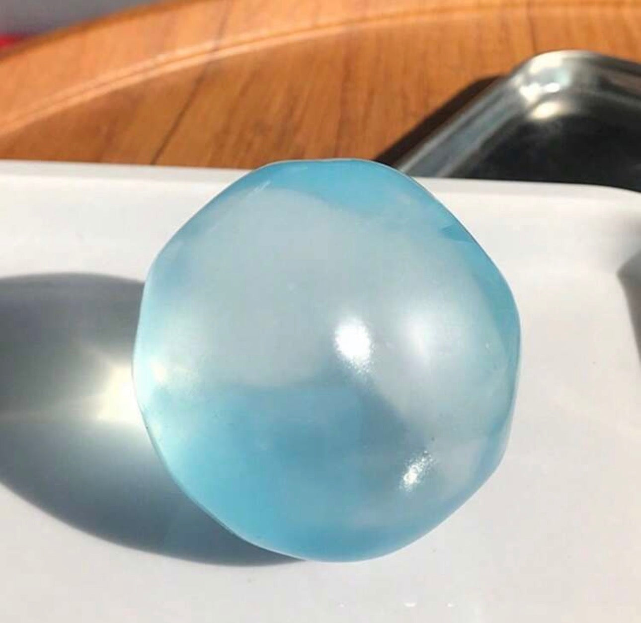 Blue or pink or clear or purple coconut oil squishy
