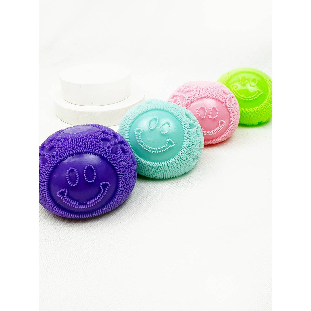 Super soft fuzzy smile face stress ball