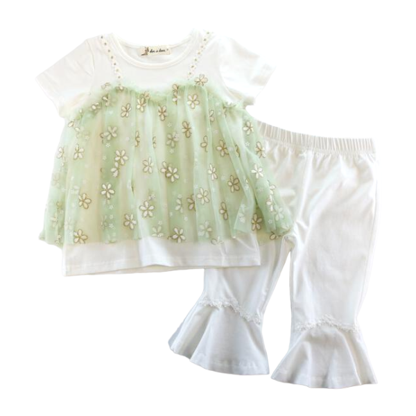 S15 13068 2-In-1 Glitter Floral Mesh Top (2 Colors)
