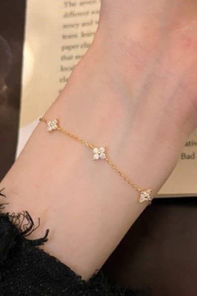 18K STAINLESS STEEL TARNISH FREE FLOWER  BRACELET | 40B5213
