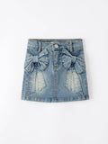 Denim Bow Girls Skirt