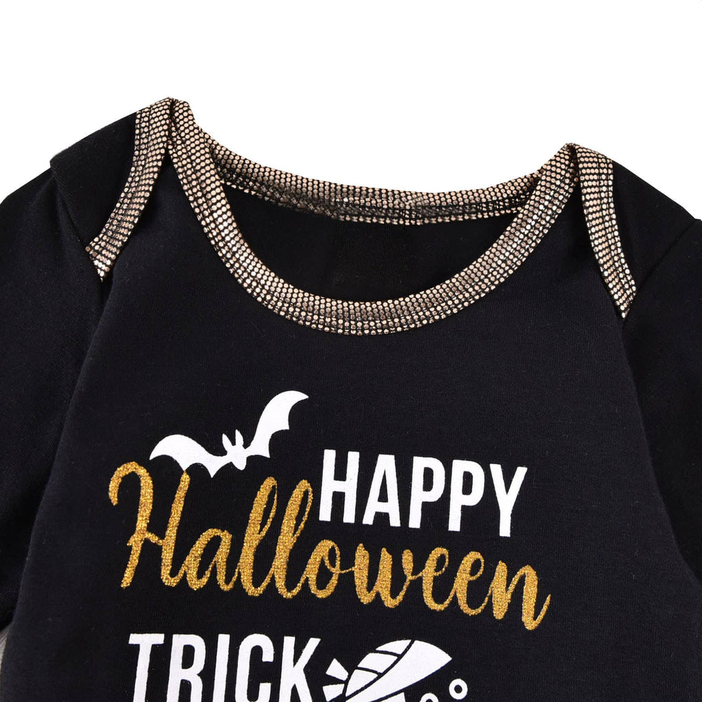 Black Halloween Mummy 3pcs Baby Outfit