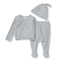 Organic Raised Terry Bee Baby Boy Take Me Home 3 Piece Set - Quarry