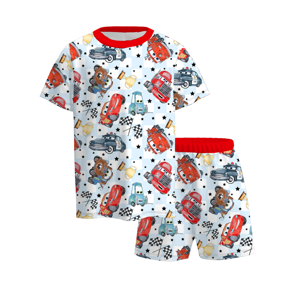 Bamboo short pj set ( cars & blue dog x chicken)