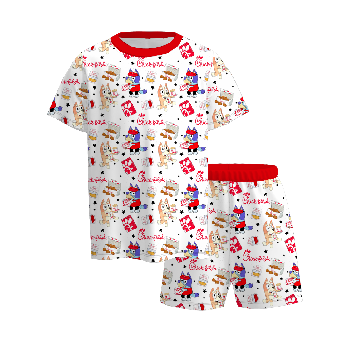 Bamboo short pj set ( cars & blue dog x chicken)