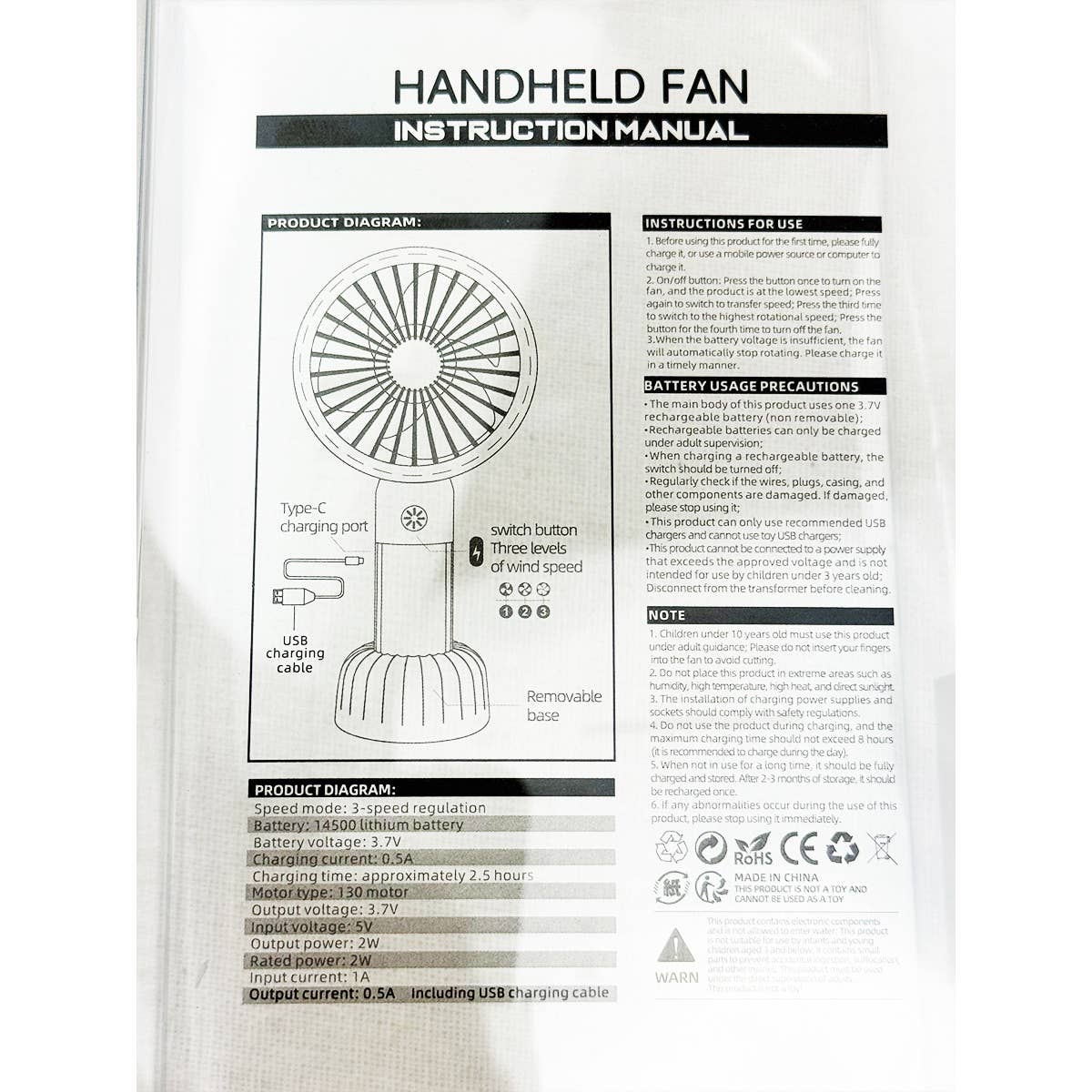 USB Rechargeable Octopus Mini Fan