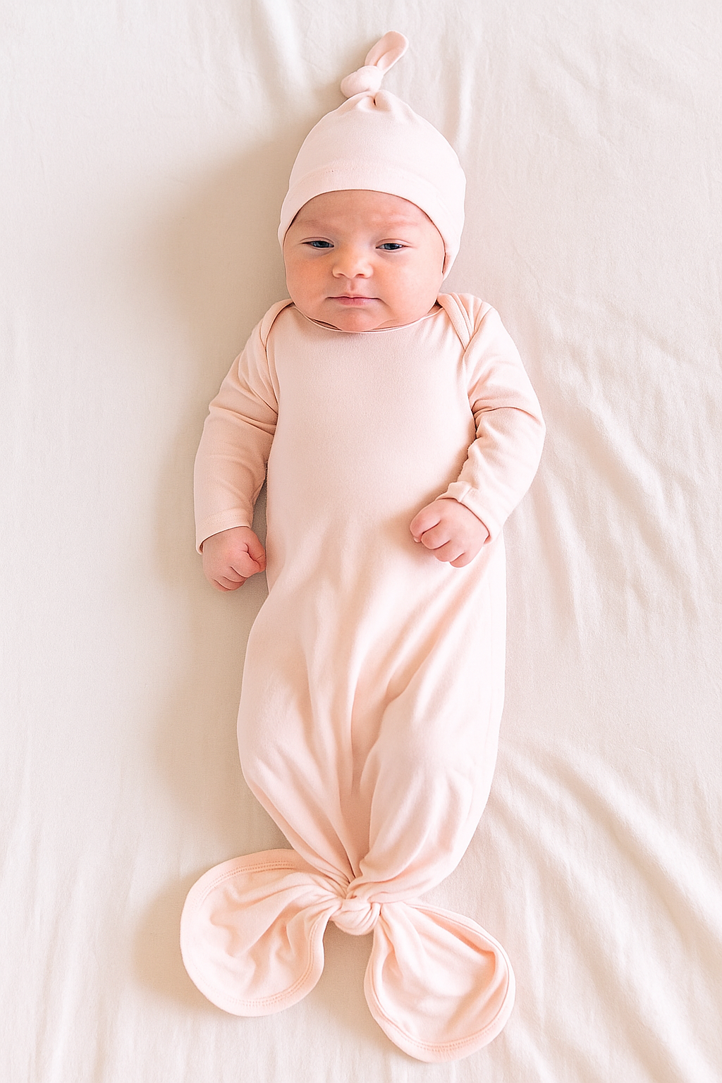Bamboo Knotted Baby Gown & Beanie | Cute Newborn Clothes