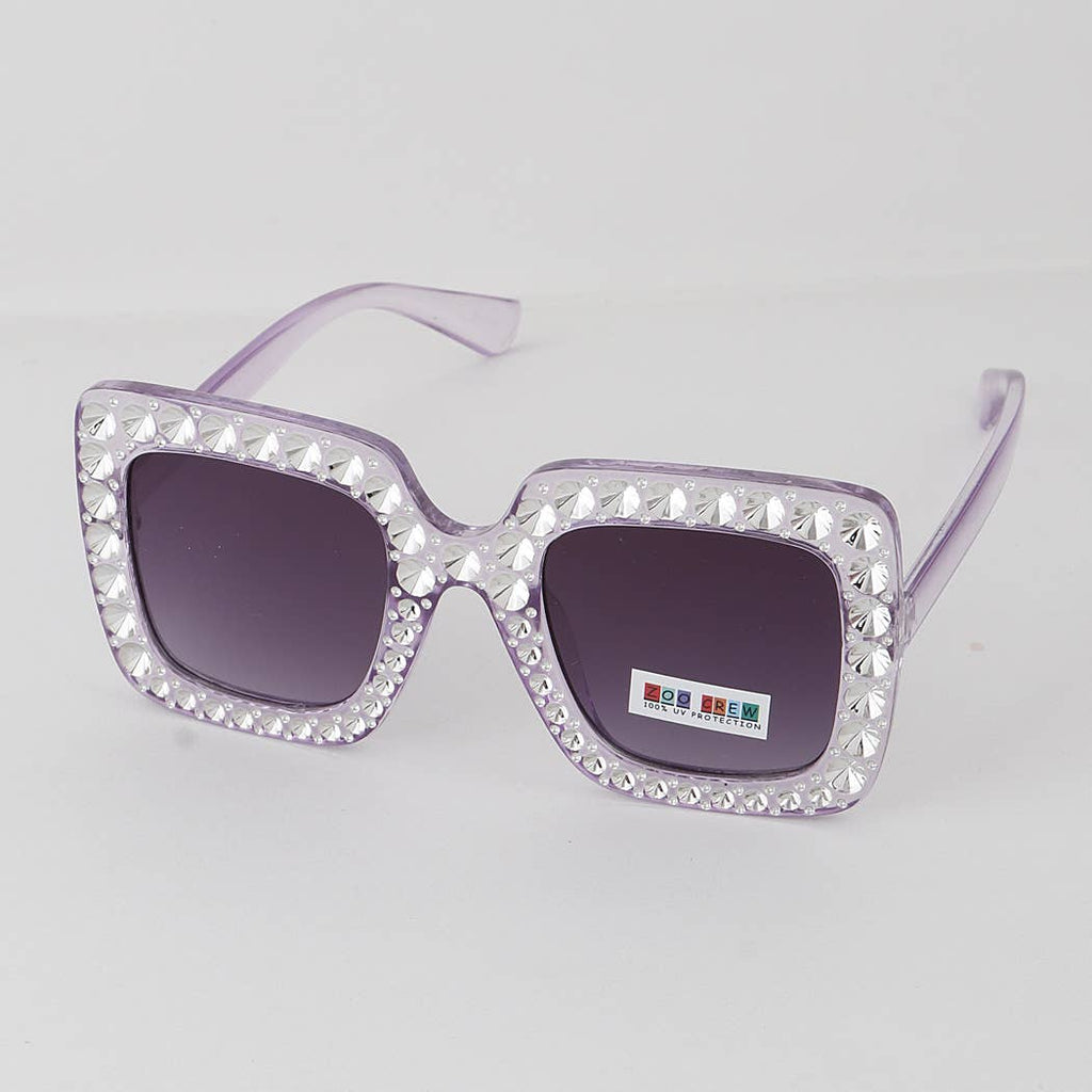 KIDS Blinged Out Thick Framed Square Sunglasses
