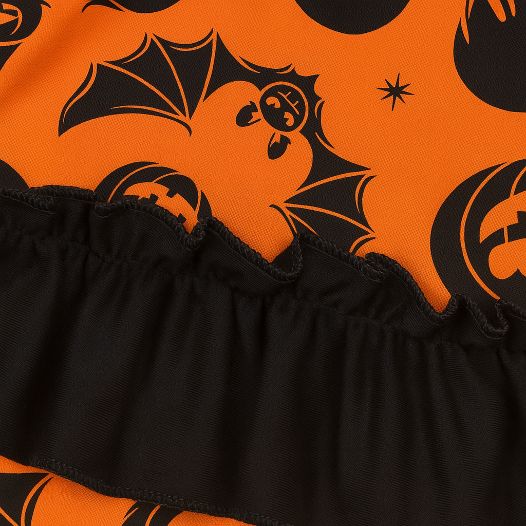 Orange-Black Halloween 3-Piece Baby Girl Outfit