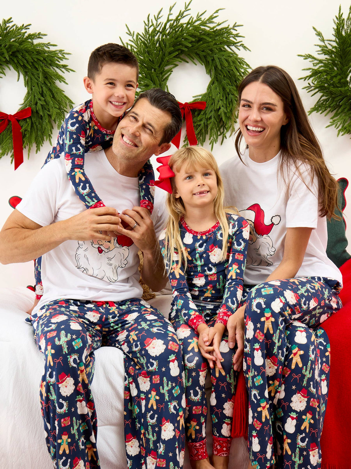 SoftSnooze™ Baby Bamboo Viscose Giddy Up Santa Western Christmas Convertible One Piece Footie Pajama