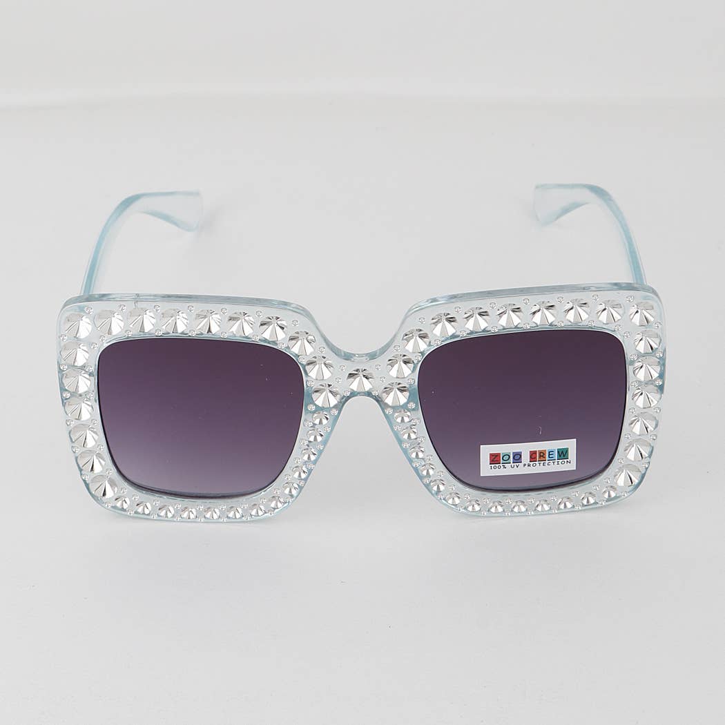 KIDS Blinged Out Thick Framed Square Sunglasses
