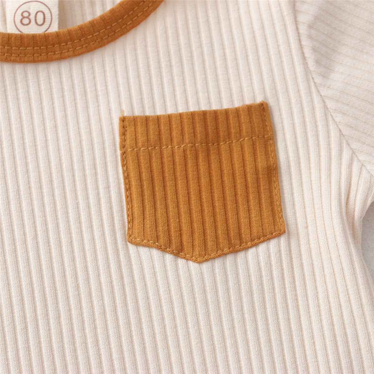 Contrast Binding Top & Shorts 2pcs Little Kid Outfit