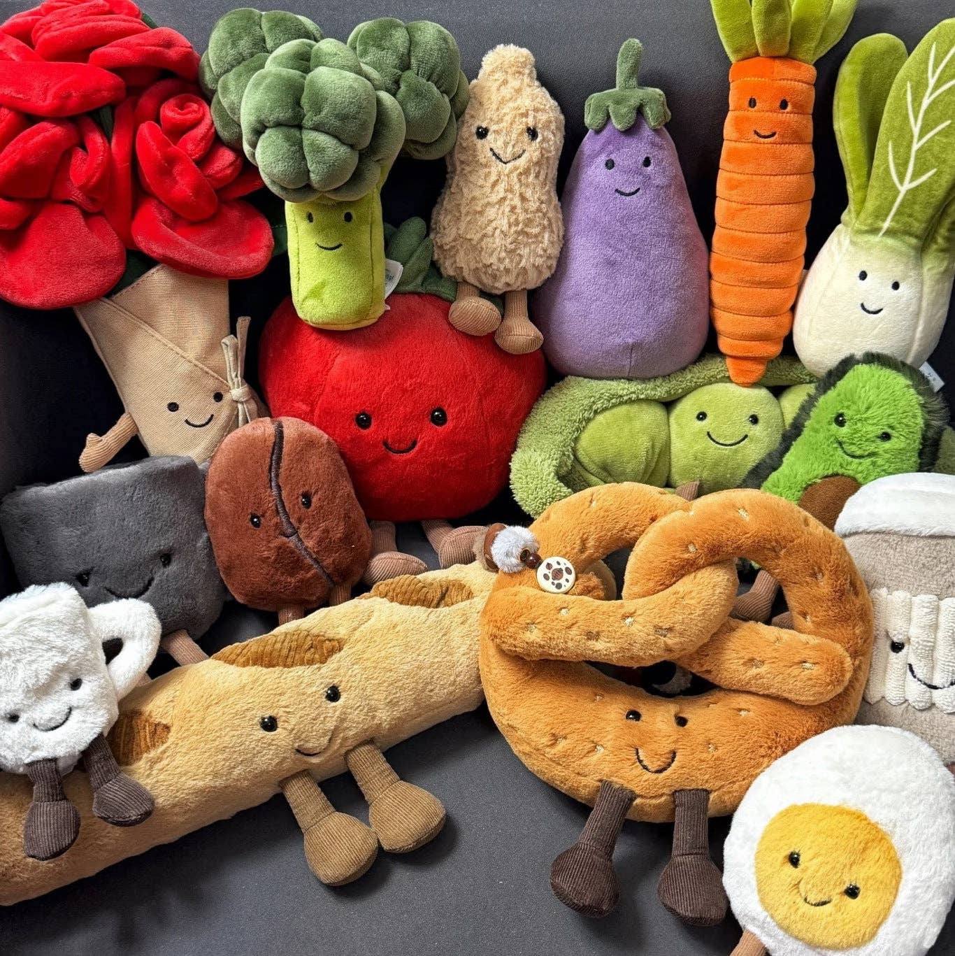 Jellycat Style Cute Food Plush Keychain Fruit Cake Charm