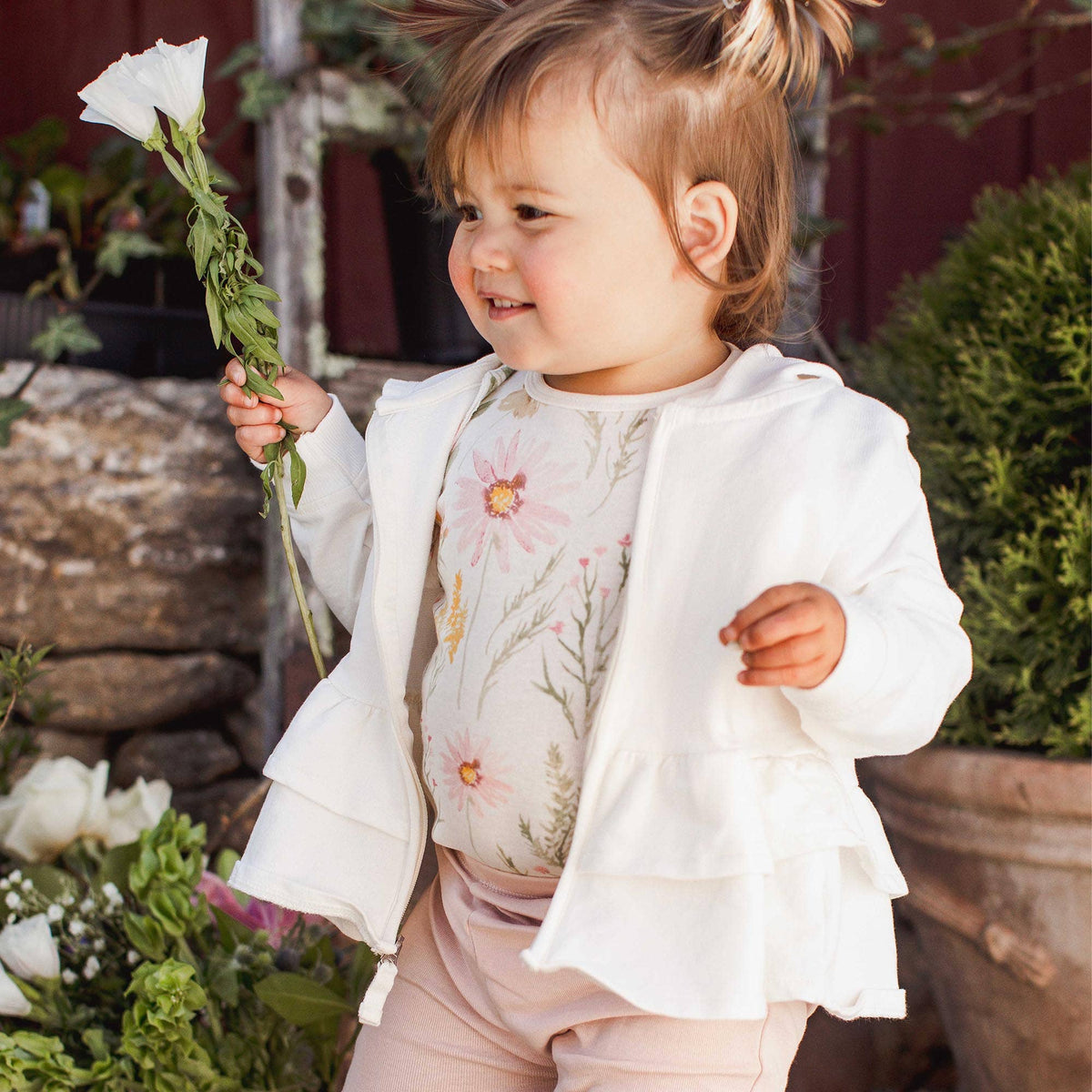 Wild Floral Baby Girl Jacket, Bodysuit & Pant 3 Piece Set