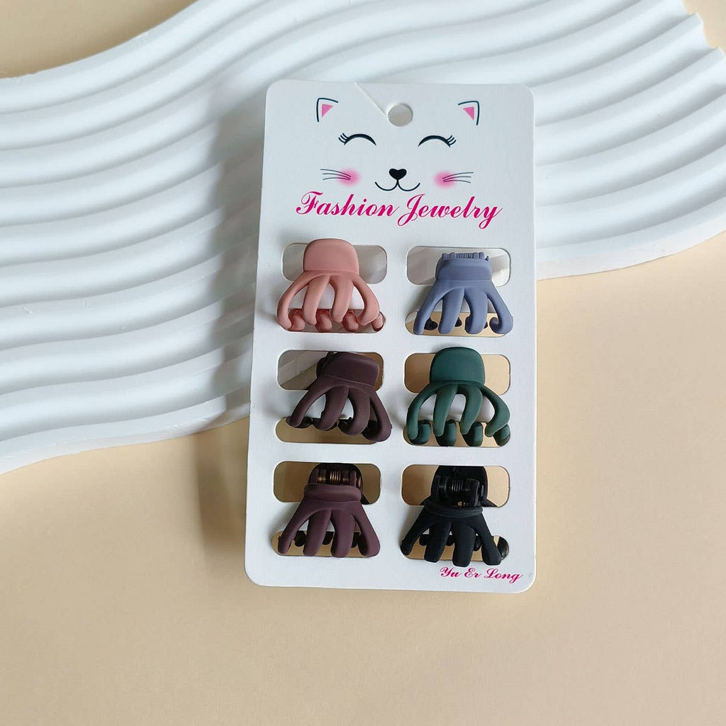 Set of 6 Small Claw Hair Clips, Simple & Chic_CWAHA0386