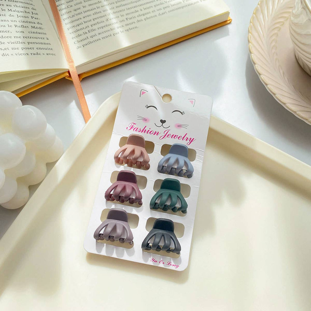 Set of 6 Small Claw Hair Clips, Simple & Chic_CWAHA0386