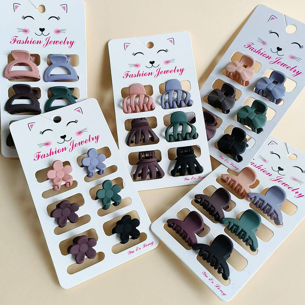 Set of 6 Small Claw Hair Clips, Simple & Chic_CWAHA0386