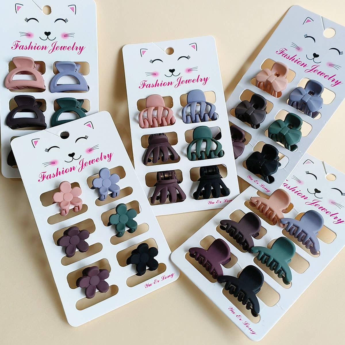 Set of 6 Small Claw Hair Clips, Simple & Chic_CWAHA0386