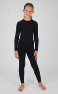 Girls Seamless Cable Knit Textured Leggings black