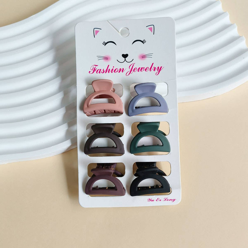 Set of 6 Small Claw Hair Clips, Simple & Chic_CWAHA0386