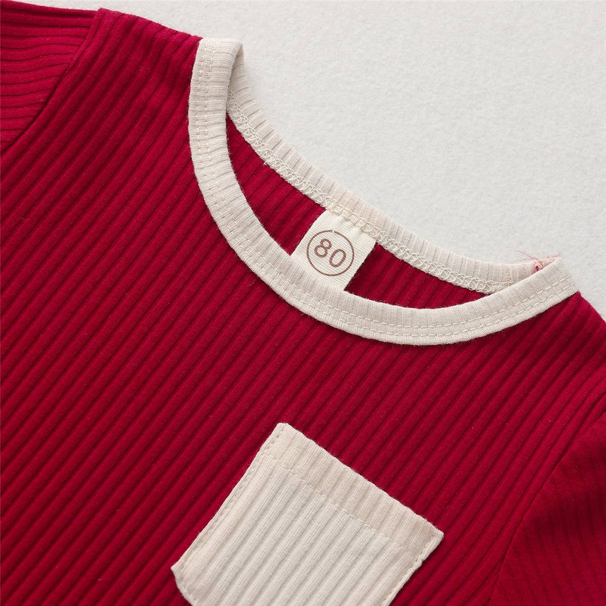 Contrast Binding Top & Shorts 2pcs Little Kid Outfit