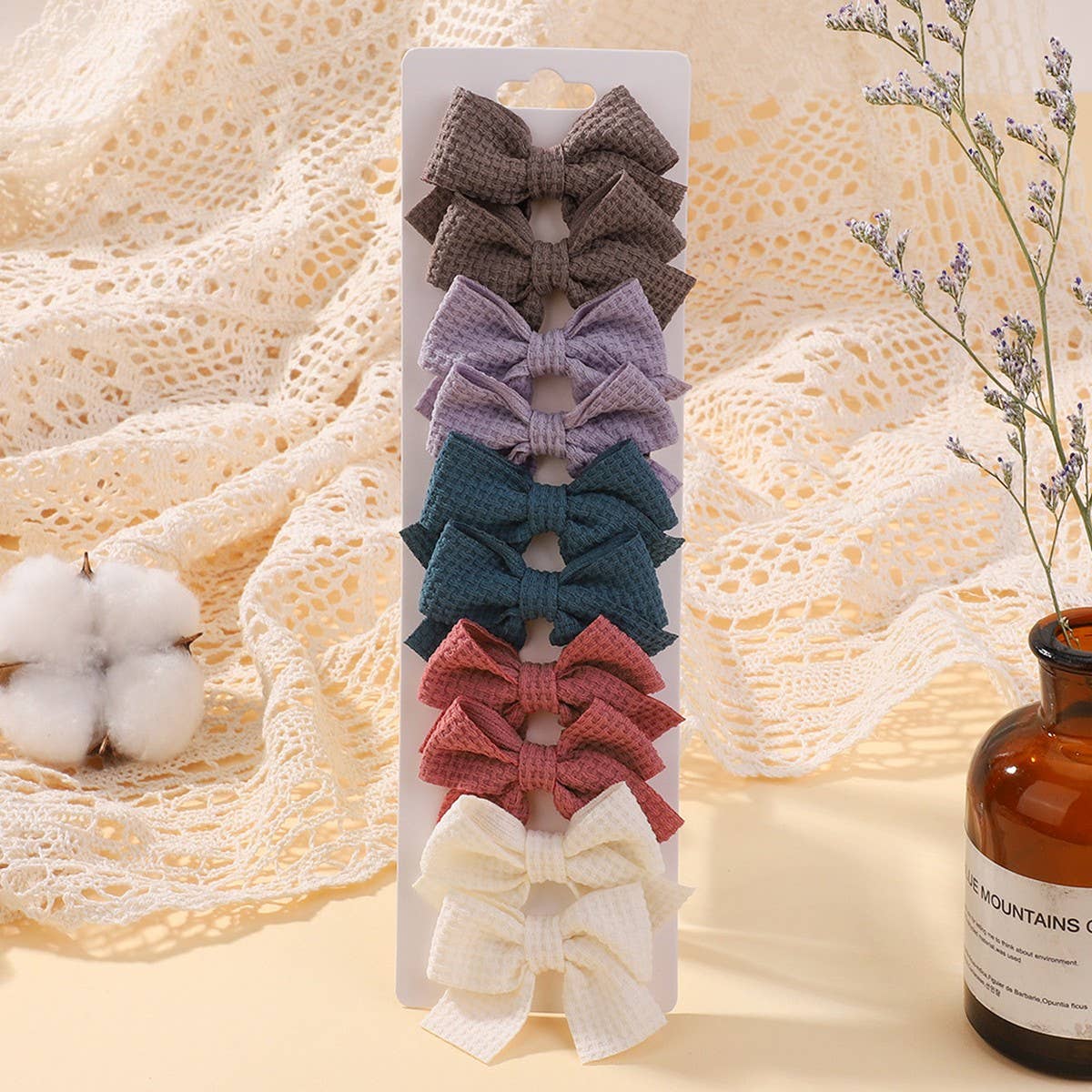 1.6" Handmade Fabric Bow Clips for Girls_CWAHA6756