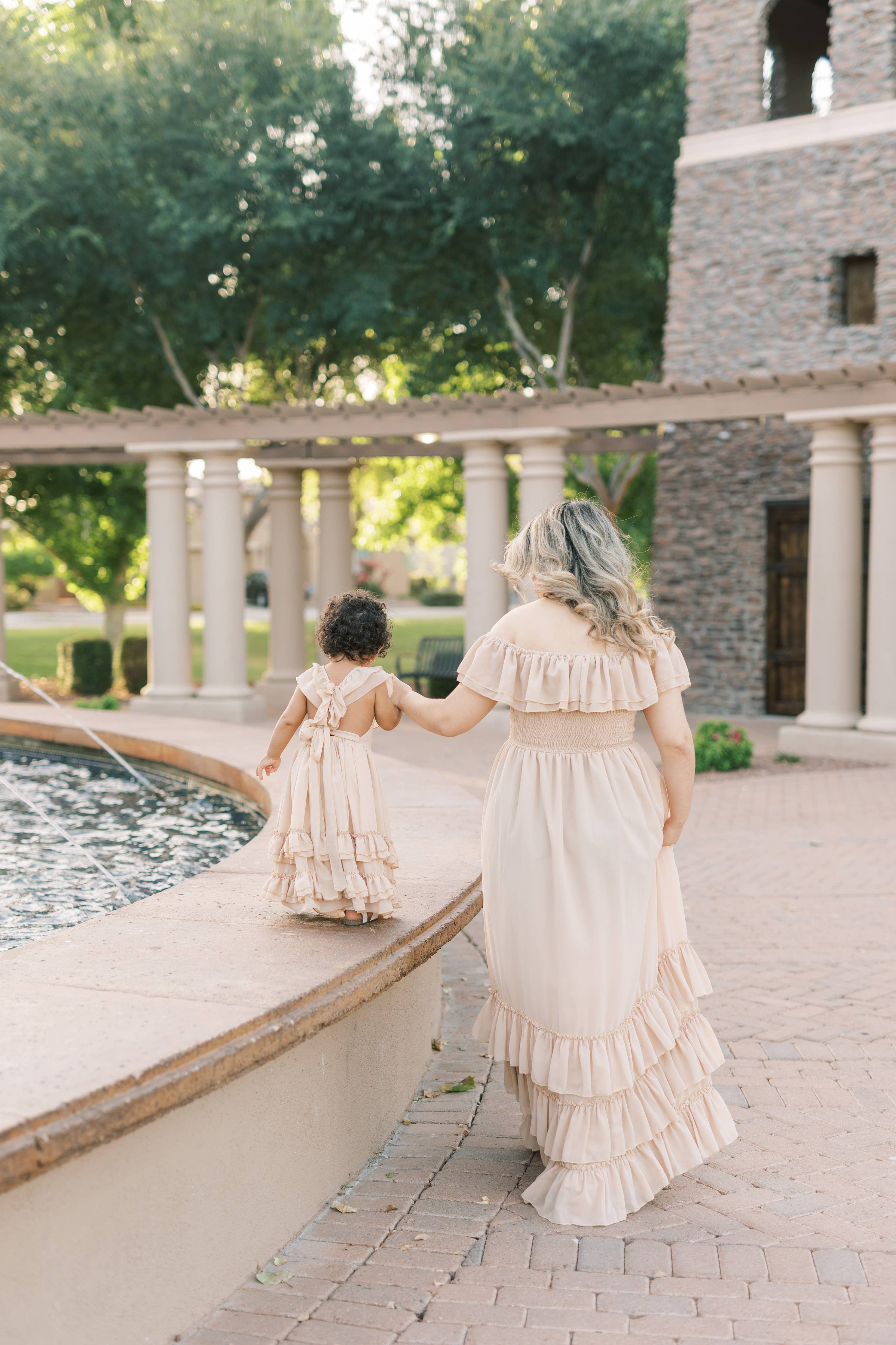 Mommy and Me Nellie Ruffle Maxi Dress - Champagne