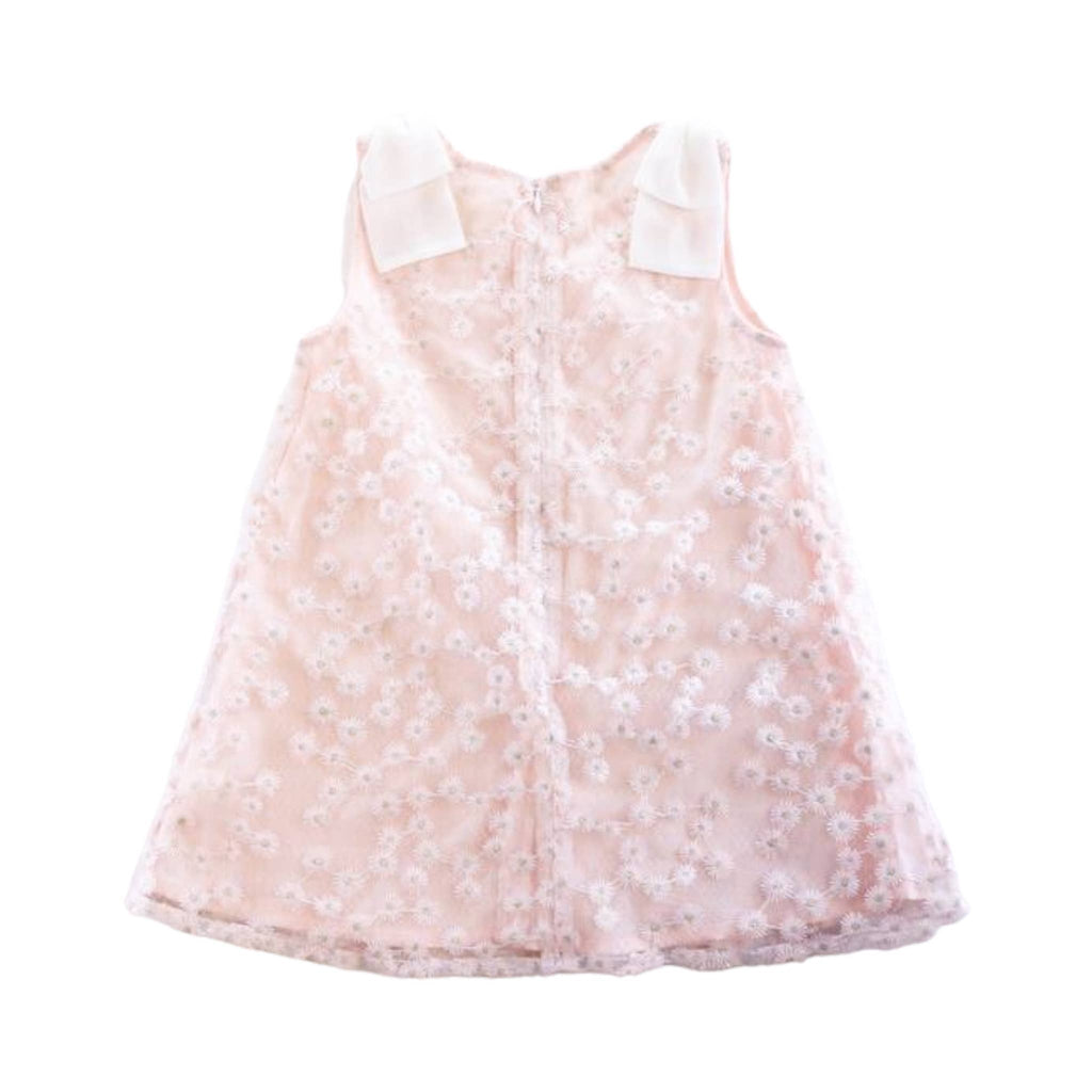 S50 13038  Floral Embroidered Sheer Dress