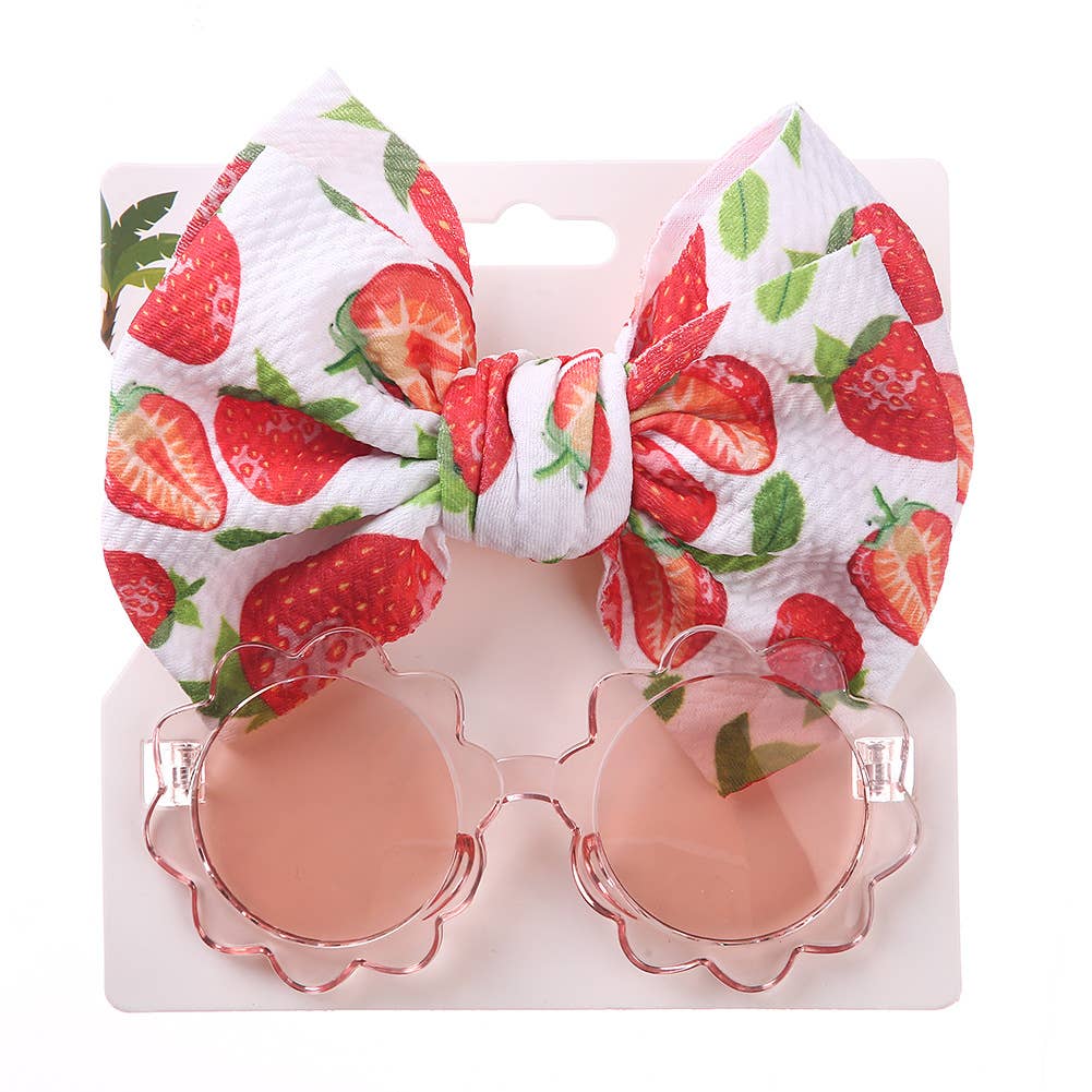 Baby Girl  Sunglasses and floral Headband 2pcs Set