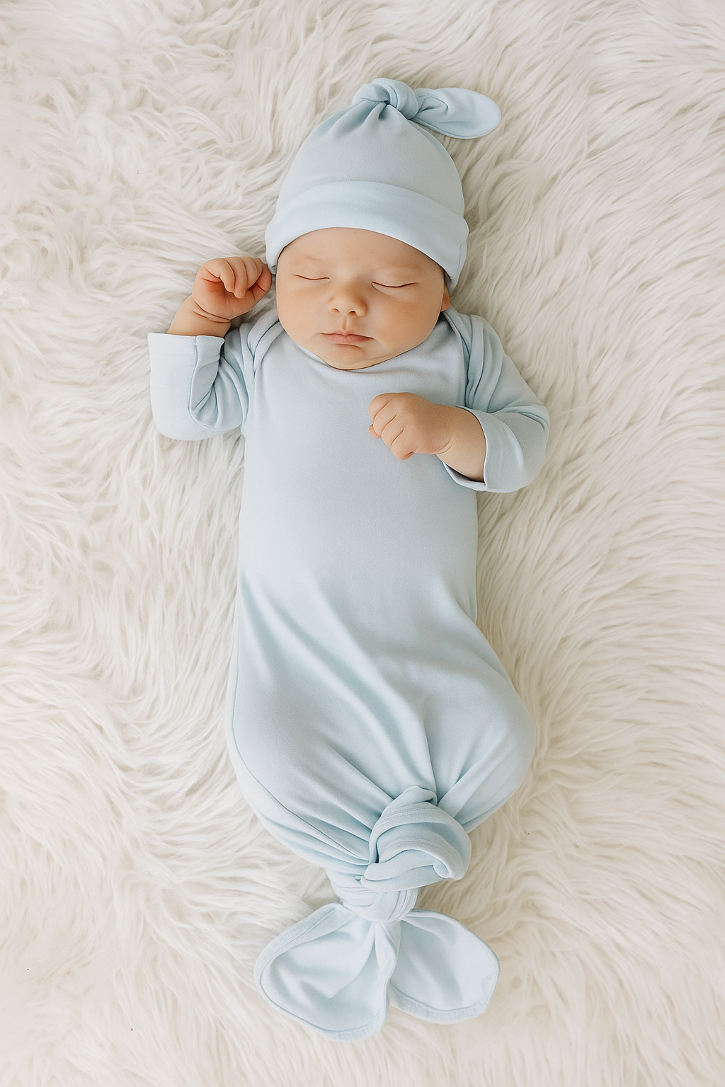 Bamboo Knotted Baby Gown & Beanie | Cute Newborn Clothes