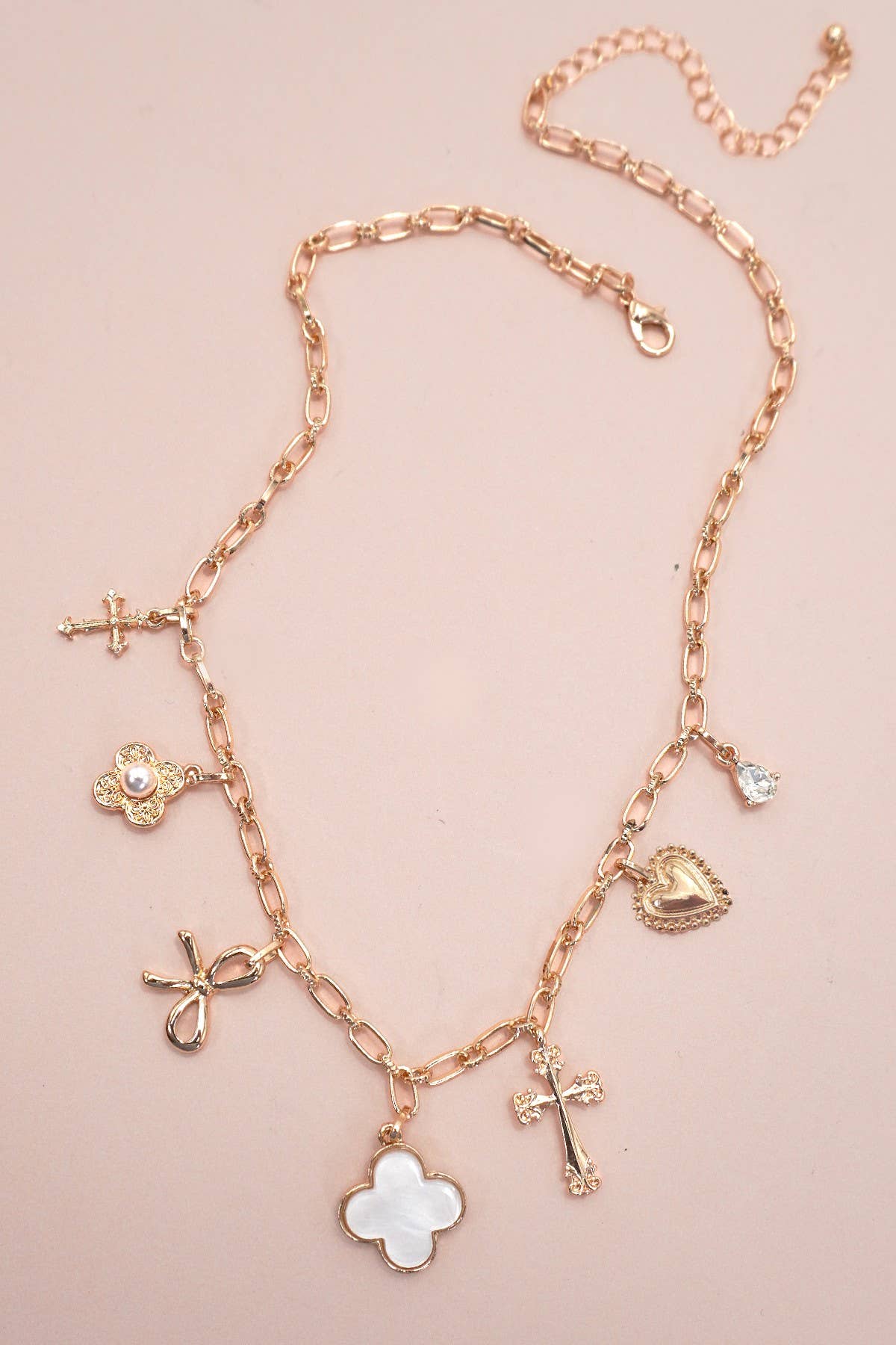 CHARM NECKLACE-CLOVER BOW CROSS HEART FLOWER | 80N91988