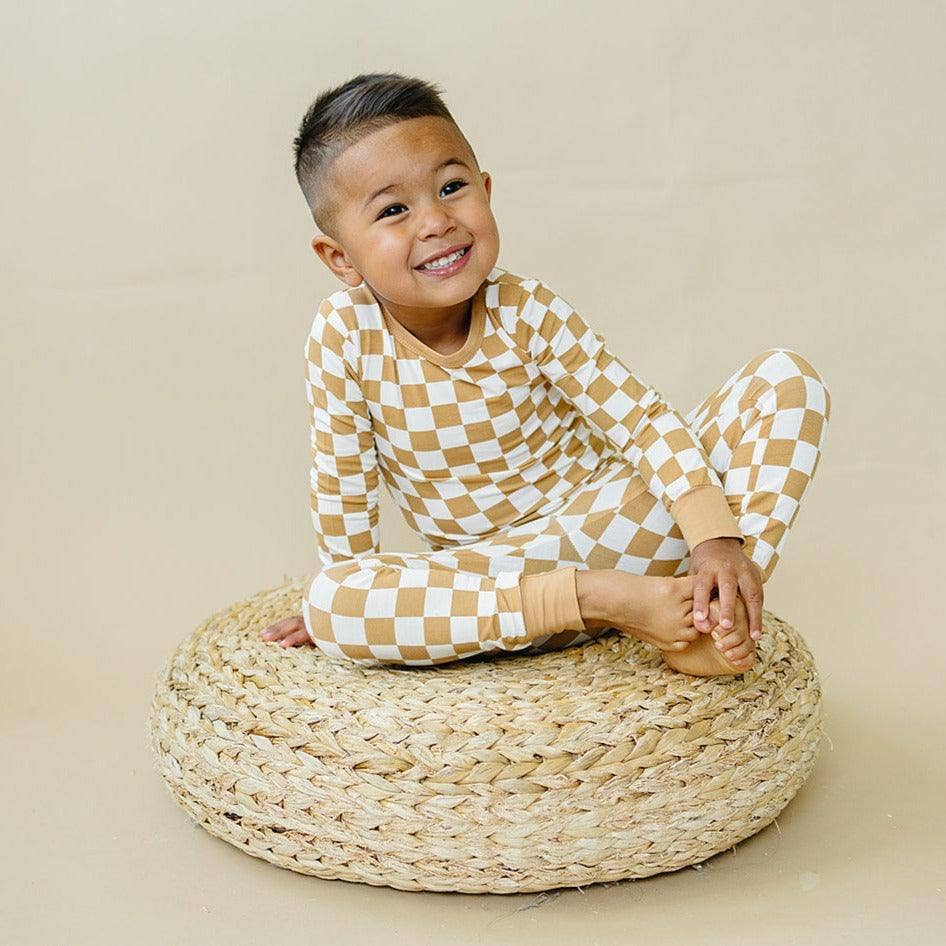 Golden Coast Check 2pc Bamboo Pajamas
