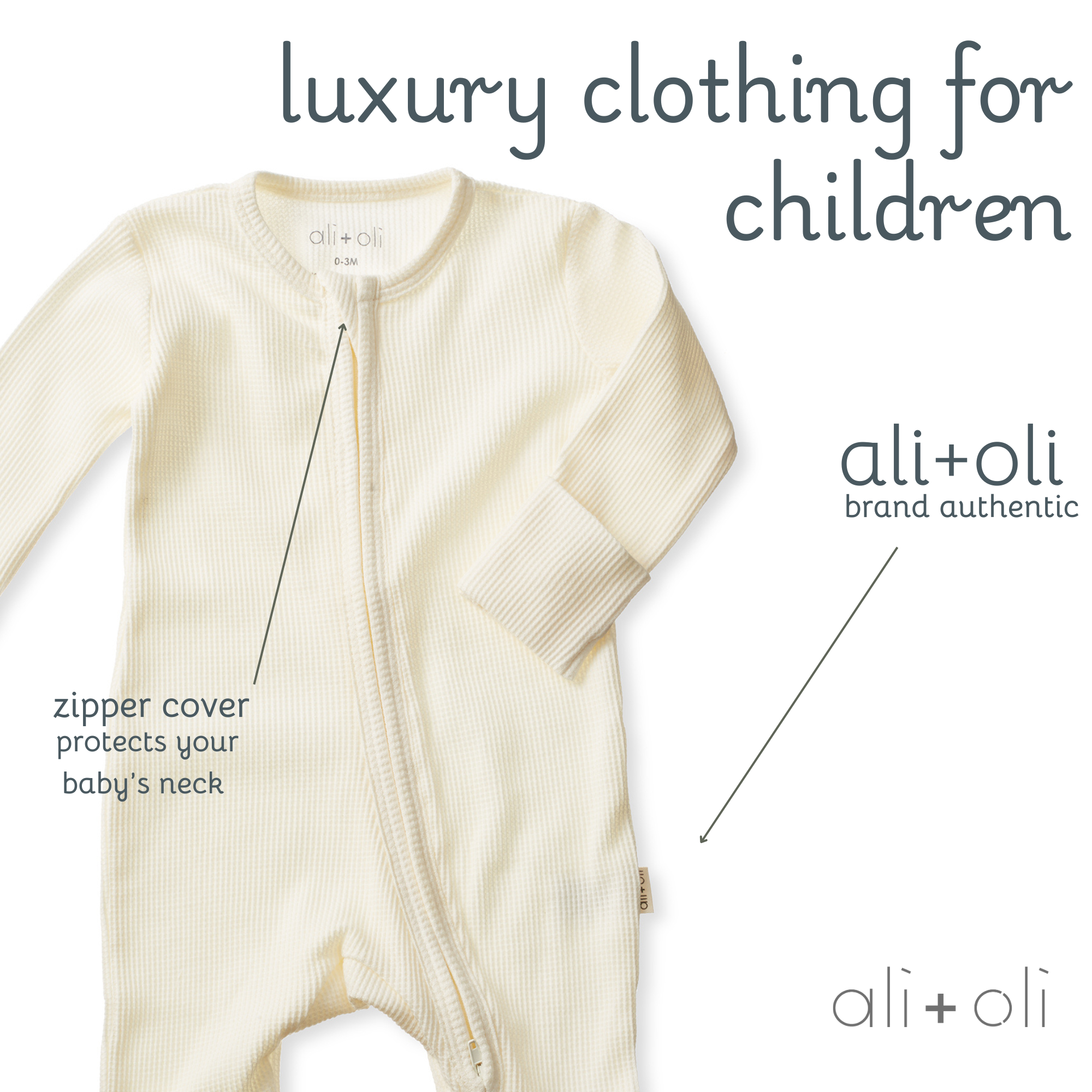 Baby Footie 2-Way Zipper – Organic Cotton Waffle Knit