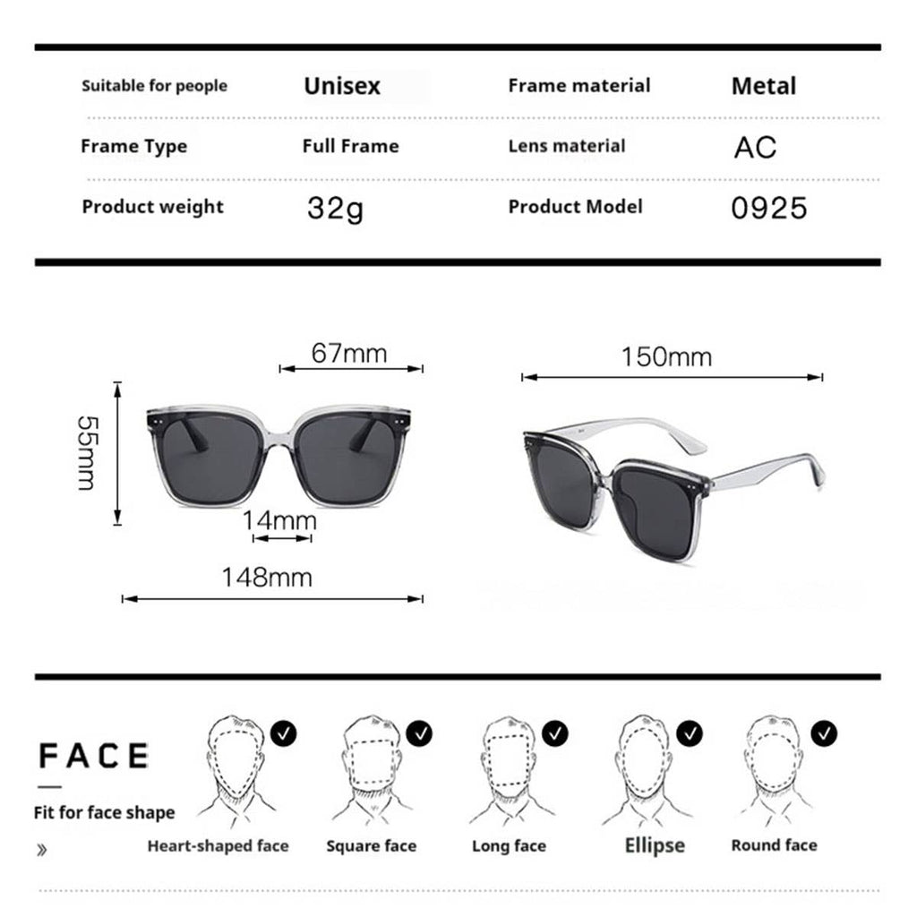 RETRO SUNSCREEN BIG FRAME THIN SUNGLASSES_CWASG052
